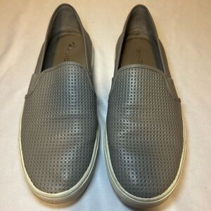 VINCE Blair Perforated Slip-On Gray Leather Sneakers Women’s, Size 5.5M